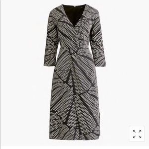 Jcrew Silk twist-front dress in kaleidoscopic dot